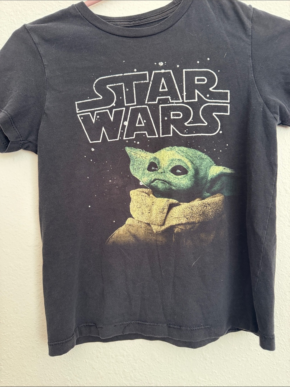 Star Wars Black Tee with Green Grogu Graphic